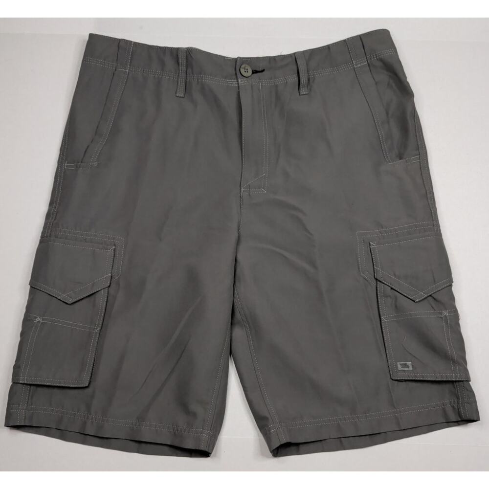 Men’s Tony Hawk Cargo Shorts Size 36 Gray 11” Inseam Mid Rise Casual 6 Pocket